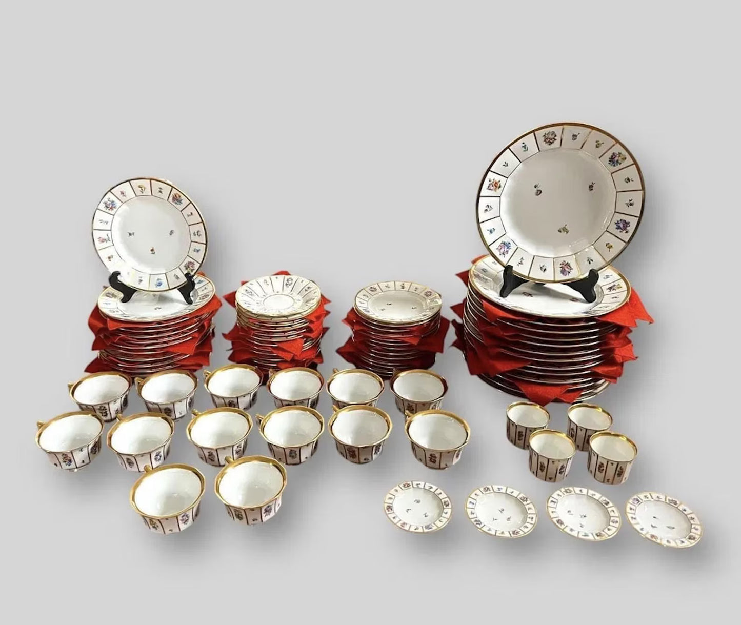 Royal Copenhagen "Henriette" 78-Piece Dinnerware & Tea Set for 14 - Mint Condition