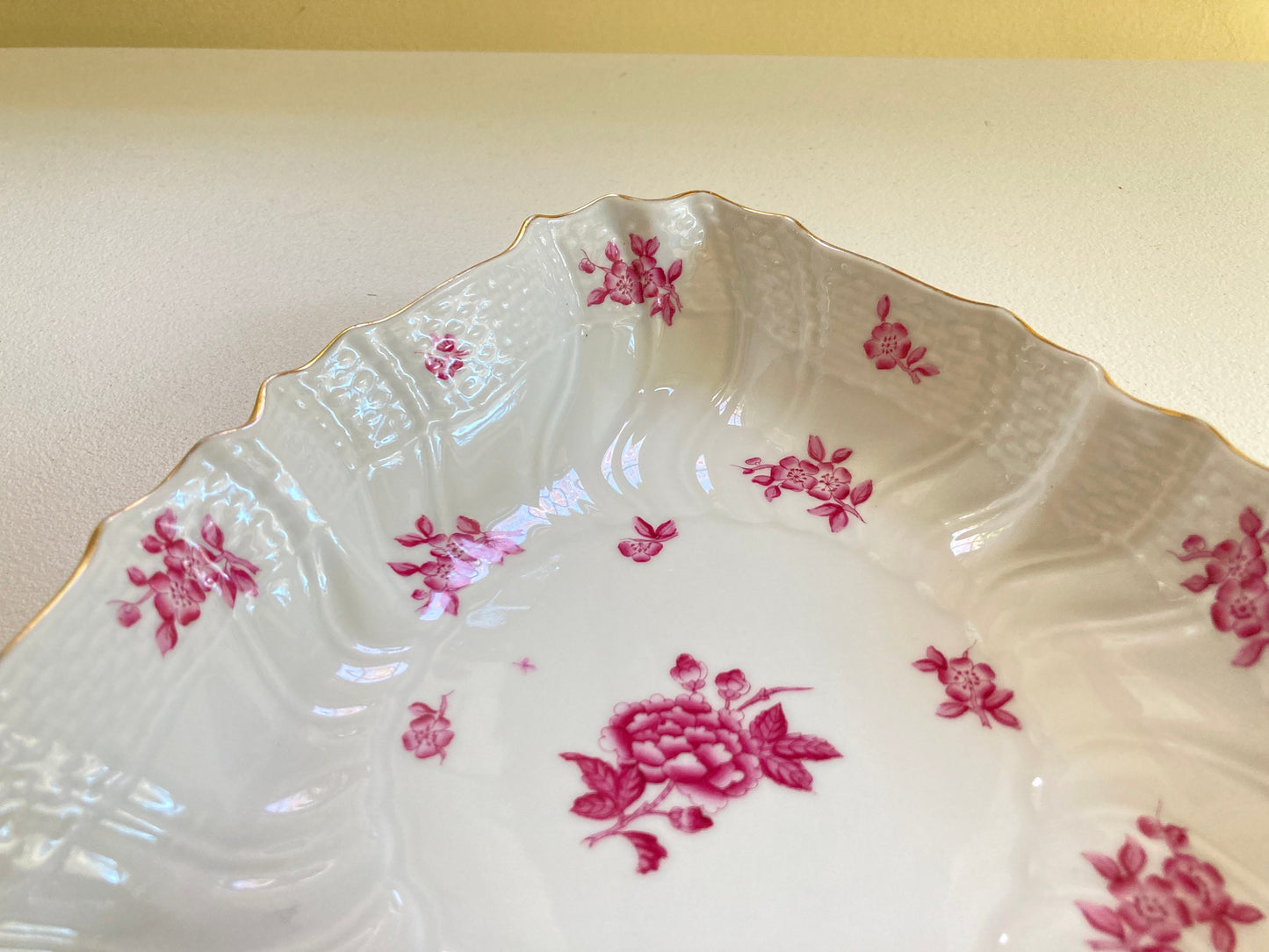 Rare Herend Fortuna rust triangle serving dish, " Older Herend mark, circa 1930s. pressnumber: 1191