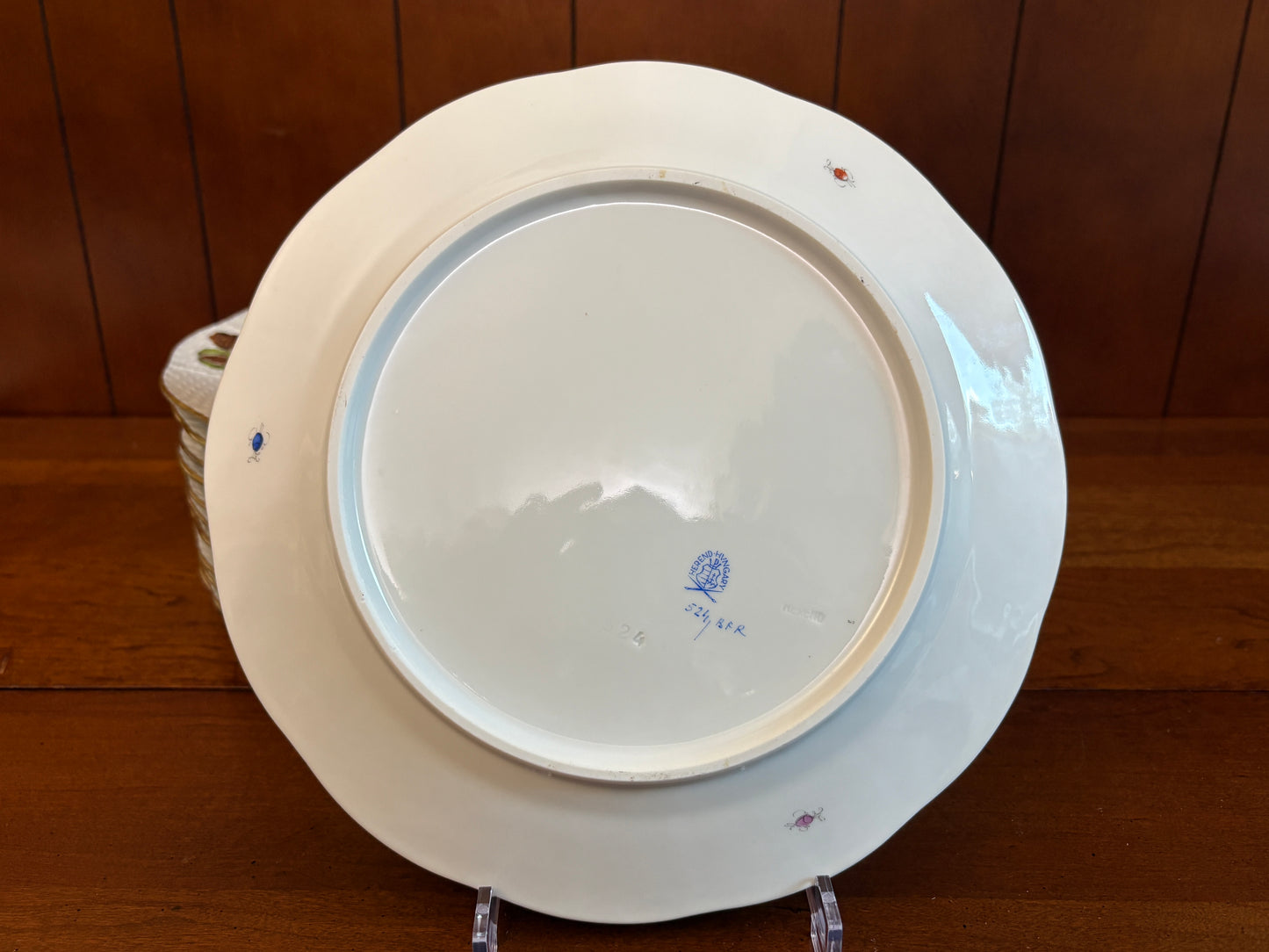 Herend Fruit & Flower (BFR 524) dinner plates, set 9, 10'', NICE