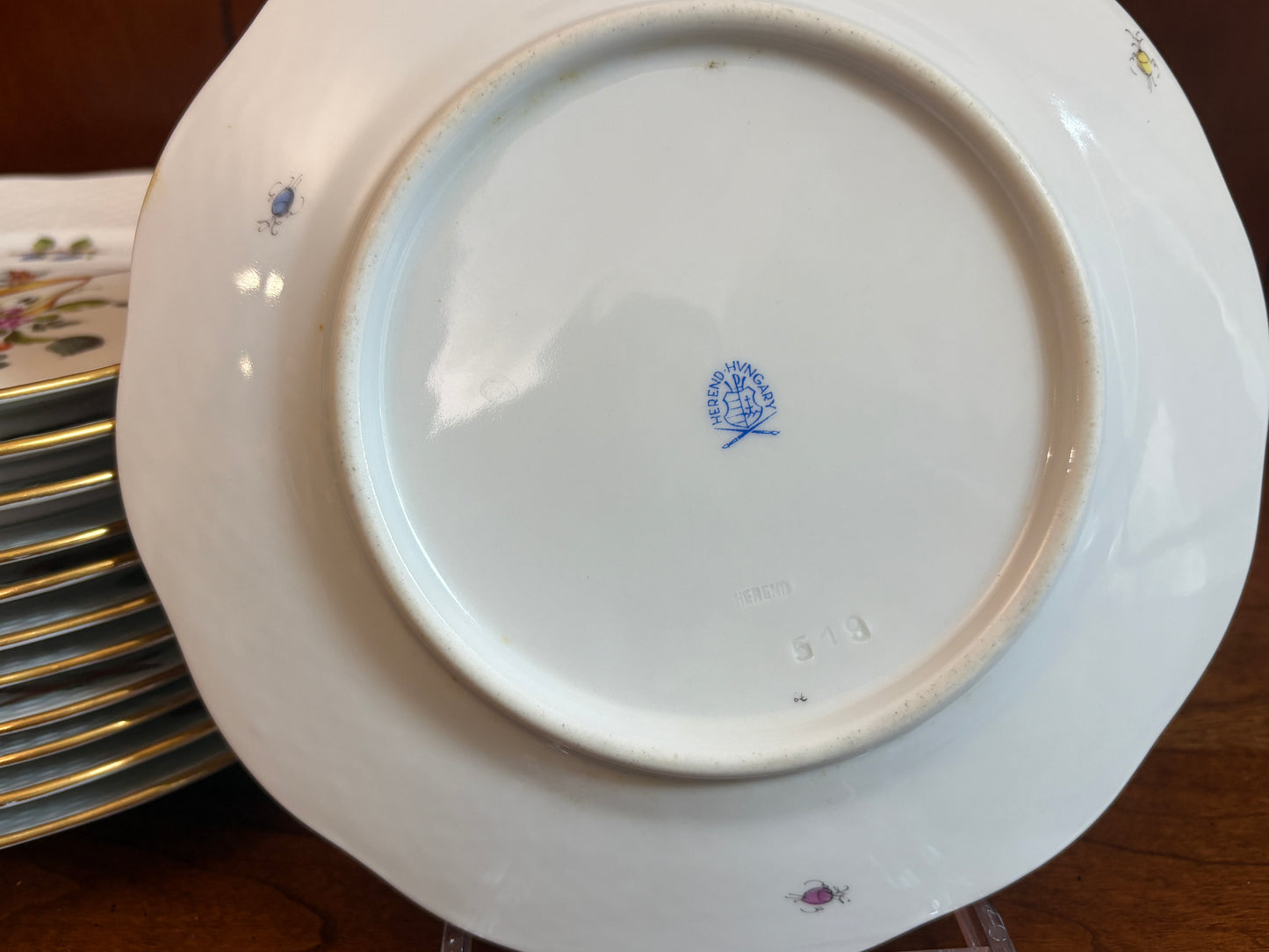 Herend Fruits & Flowers (BFR519) Set of 10 salad Plates, 8 1/4'', nice