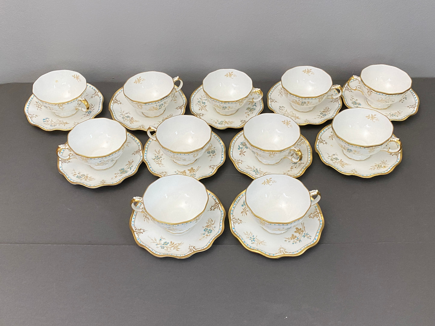 Royal Crown Derby bone china dinner plates in the Normandie pattern