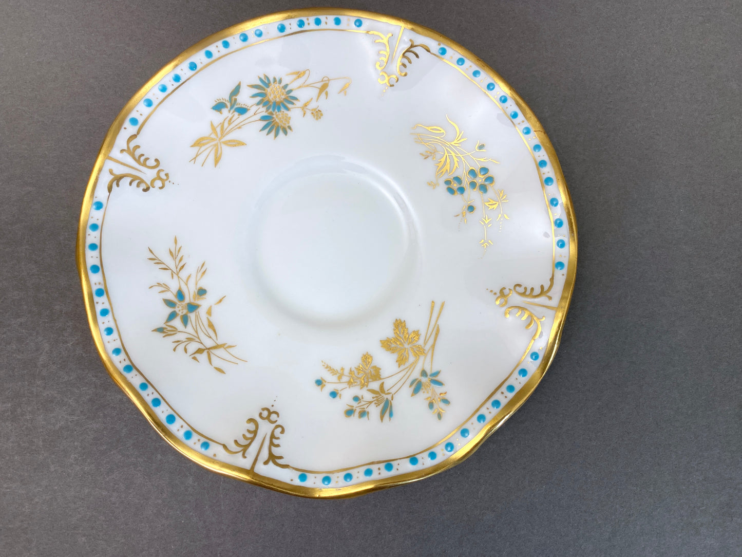 Royal Crown Derby bone china dinner plates in the Normandie pattern