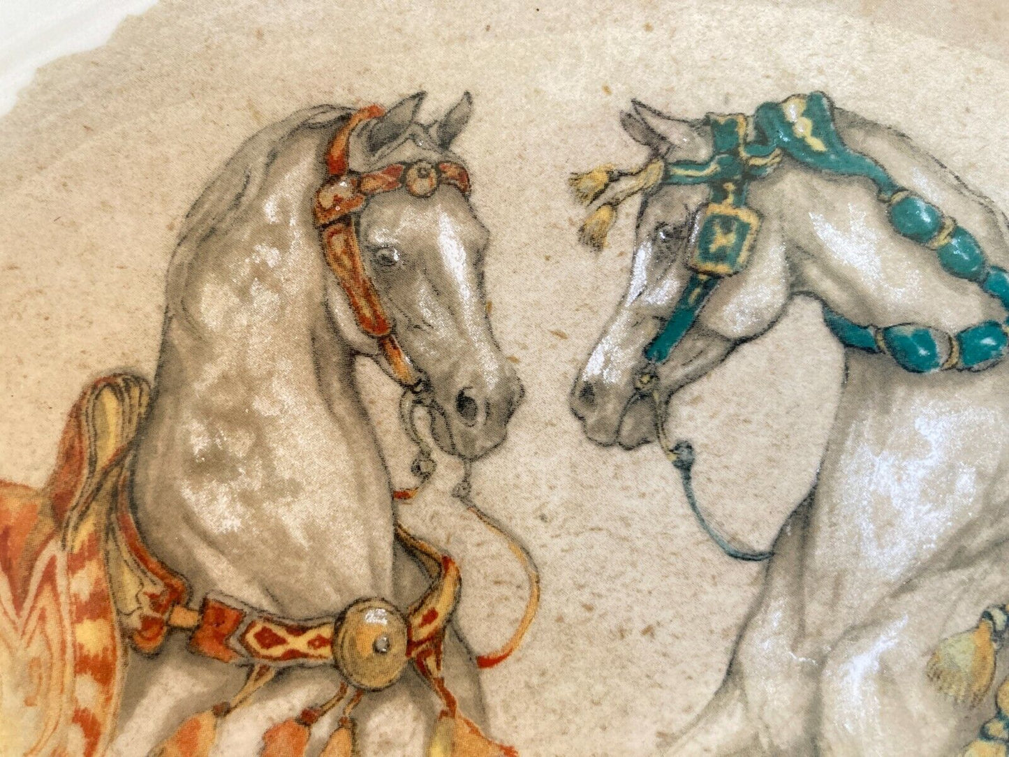 Set 10 x Gien France "Chevaux du Vent" (Horses of the Wind) oval plates/dishes